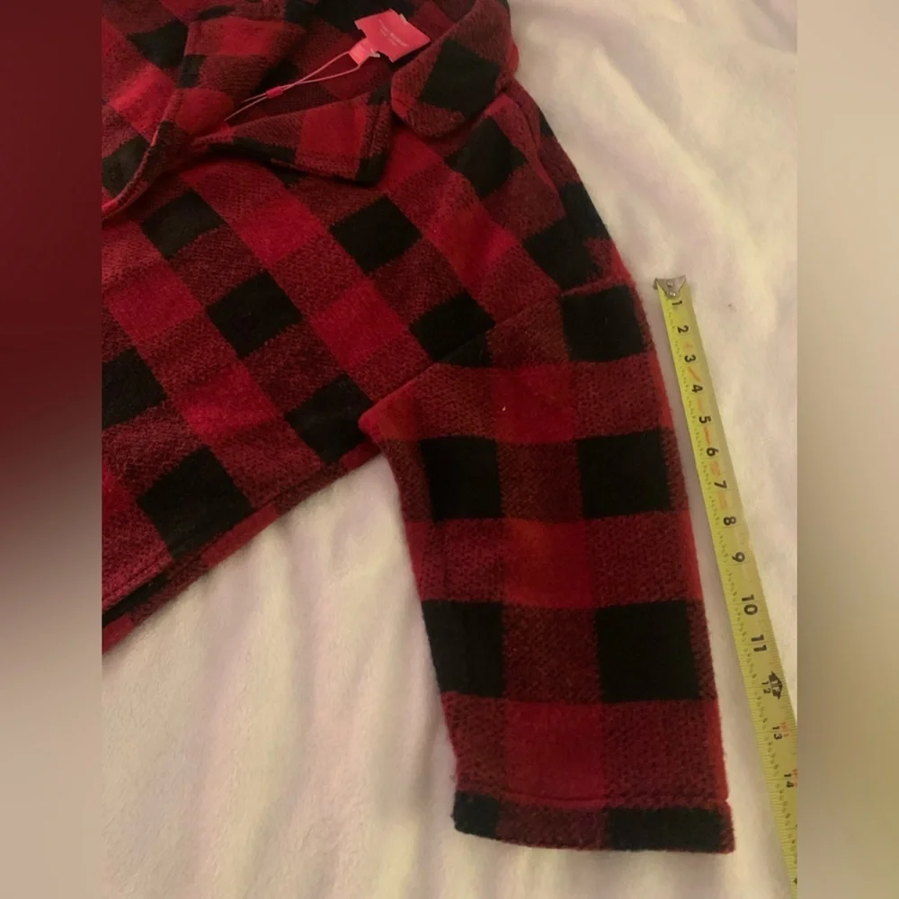 Isaac Mizrahi NWT Red Buffalo Plaid Outdoorsy Cabincore Notch Collar Jacket XL